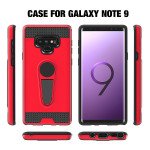 Wholesale Galaxy Note 9 Metallic Plate Stand Case Work with Magnetic Mount Holder (Red)